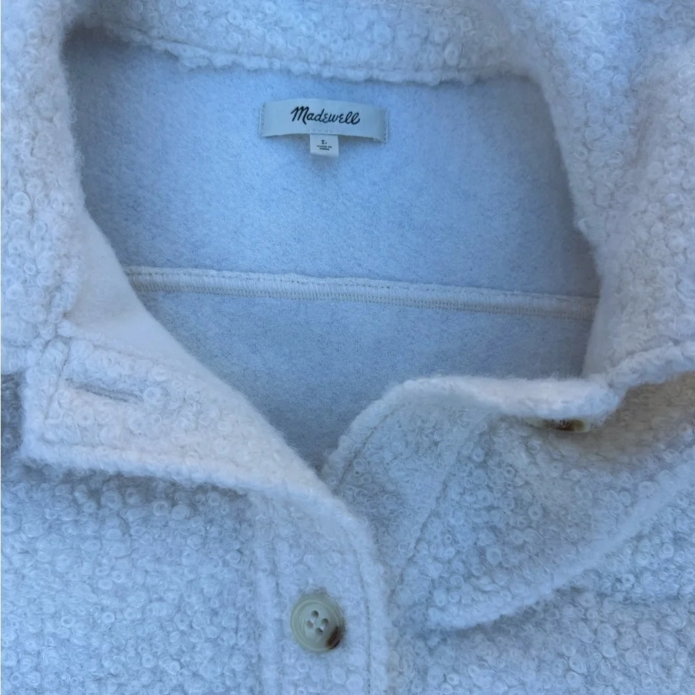 Madewell Bouclé Bomber Jacket Cream